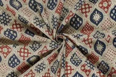-Katoen stof - batik - voile - fantasie - beige - 23361-052 - Katoen stof - batik - voile - fantasie - beige - 23361-052