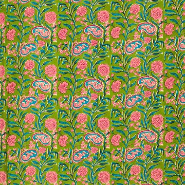 -Katoen stof - batik - voile - bloemen - limoen - 23364-023 - Katoen stof - batik - voile - bloemen - limoen - 23364-023