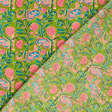 -Katoen stof - batik - voile - bloemen - limoen - 23364-023 - Katoen stof - batik - voile - bloemen - limoen - 23364-023