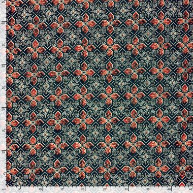 -Katoen stof - batik - voile - bloemen - indigo - 23370-006 - Katoen stof - batik - voile - bloemen - indigo - 23370-006