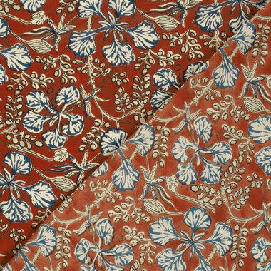 -Katoen stof - batik - voile - bladeren - rood - 23378-015 - Katoen stof - batik - voile - bladeren - rood - 23378-015