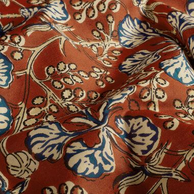 -Katoen stof - batik - voile - bladeren - rood - 23378-015 - Katoen stof - batik - voile - bladeren - rood - 23378-015