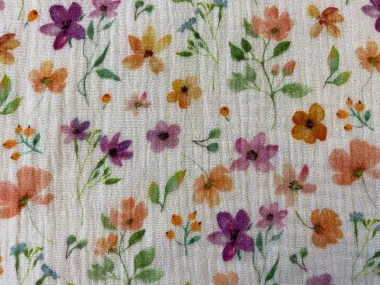 -Musselin - digitale Blumen - Creme - 25/23432-051 - Musselin - digitale Blumen - Creme - 25/23432-051