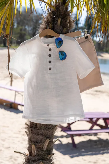 -Hydrofiel stof - uni - gebroken wit - 3001-051 - Hydrofiel stof - uni - gebroken wit - 3001-051