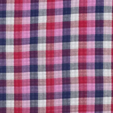 -Hydrofiel stof - dubbelzijdig checks - lila navy - 25/3645-001 - Hydrofiel stof - dubbelzijdig checks - lila navy - 25/3645-001