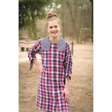 -Hydrofiel stof - dubbelzijdig checks - lila navy - 25/3645-001 - Hydrofiel stof - dubbelzijdig checks - lila navy - 25/3645-001