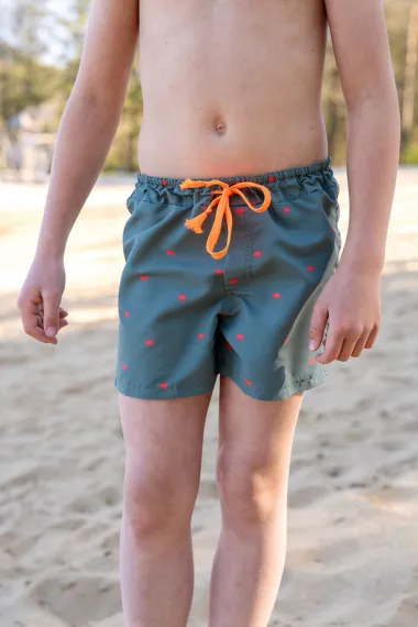 -Recycled polyester stof - quick dry swimwear - digitaal krabben - olijf - 25/23862-026 - Recycled polyester stof - quick dry swimwear - digitaal krabben - olijf - 25/23862-026