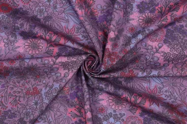 -Katoen stof - poplin - bloemen - lavendel paars - 25/5180-003 - Katoen stof - poplin - bloemen - lavendel paars - 25/5180-003