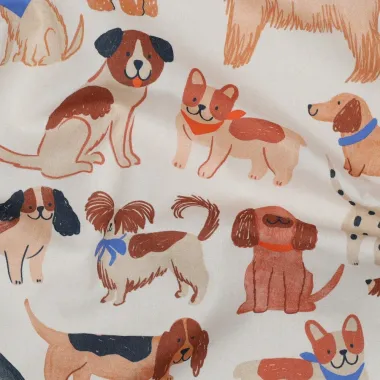 -Katoen stof - poplin - digitaal honden - gebroken wit - 25/5183-002 - Katoen stof - poplin - digitaal honden - gebroken wit - 25/5183-002