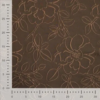 -Viscose stof - polyestermix - jacquard - bloemen - zwart - 22854-690 - Viscose stof - polyestermix - jacquard - bloemen - zwart - 22854-690