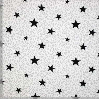 -Stretch stof - panter en sterren - wit - 310196-70 - Stretch stof - panter en sterren - wit - 310196-70