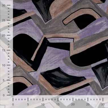 -Tricot stof - punta soft - graphic blocks - lila - 21003-431 - Tricot stof - punta soft - graphic blocks - lila - 21003-431