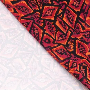 -Stretch stof - graphic animals - rood - 22002-160 - Stretch stof - graphic animals - rood - 22002-160