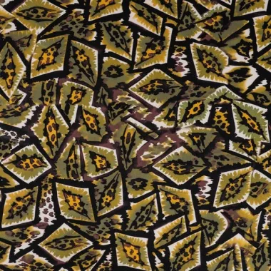 -Stretch stof - graphic animals - kaki - 22002-281 - Stretch stof - graphic animals - kaki - 22002-281