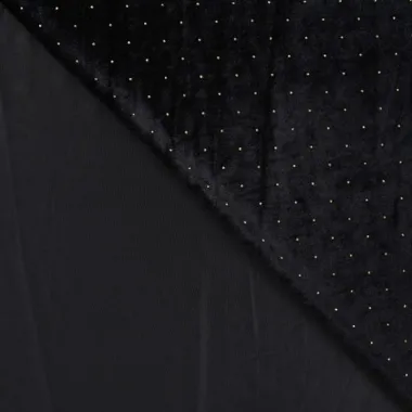 -Velours stof - dew drops goud - zwart - 22757-750 - Velours stof - dew drops goud - zwart - 22757-750