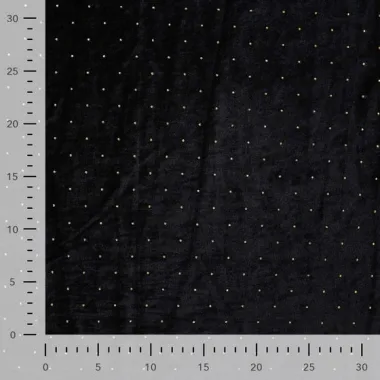 -Velours stof - dew drops goud - zwart - 22757-750 - Velours stof - dew drops goud - zwart - 22757-750