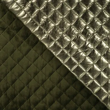 -Doorgestikte stof - quilted poly creased - kaki - 22763-270 - Doorgestikte stof - quilted poly creased - kaki - 22763-270