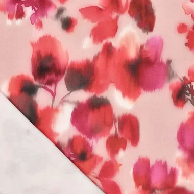 -Viscose stof - stretch - Japanese twill - roze multi - 22032-870 - Viscose stof - stretch - Japanese twill - roze multi - 22032-870