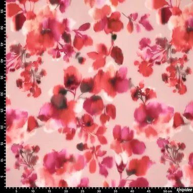 -Viscose stof - stretch - Japanese twill - roze multi - 22032-870 - Viscose stof - stretch - Japanese twill - roze multi - 22032-870