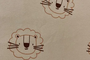 -Tricot stof - French Terry - leeuwen - beige - 25/25430-052 - Tricot stof - French Terry - leeuwen - beige - 25/25430-052