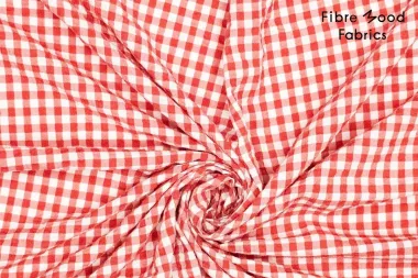 -Stretch stof - seersucker - checks - rood - 34/310372-20 - Stretch stof - seersucker - checks - rood - 34/310372-20