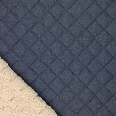 -Doorgestikte stof - denim stepped - donkerblauw - 21049-690 - Doorgestikte stof - denim stepped - donkerblauw - 21049-690