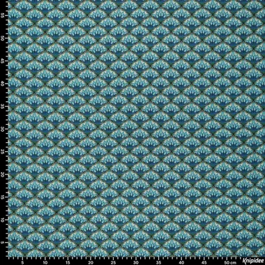 -Tricot stof - punta di roma - sparkling retro - blauw - 22016-670 - Tricot stof - punta di roma - sparkling retro - blauw - 22016-670