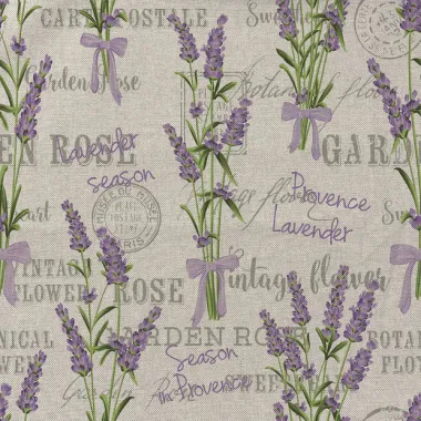 -Deco stof - linnenlook - digitaal bloemen lavendel - naturel - 1929-043 - Deco stof - linnenlook - digitaal bloemen lavendel - naturel - 1929-043