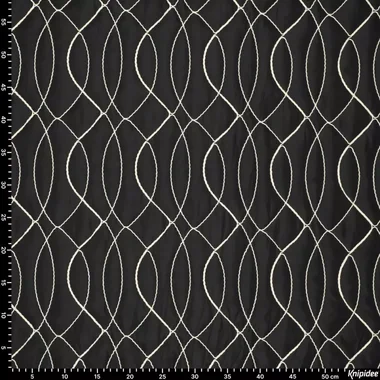 -Doorgestikte stof - stepped cord - zwart - 22064-999 - Doorgestikte stof - stepped cord - zwart - 22064-999