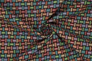 -Polyester stof - gobelin - kilim jacquard - multi - 22215-670 - Polyester stof - gobelin - kilim jacquard - multi - 22215-670