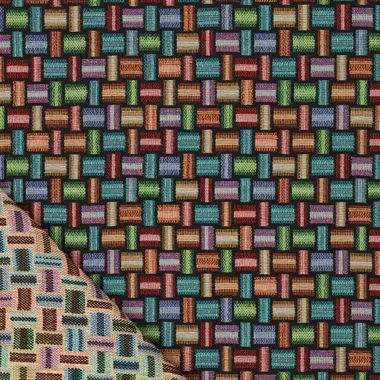 -Polyester stof - gobelin - kilim jacquard - multi - 22215-670 - Polyester stof - gobelin - kilim jacquard - multi - 22215-670