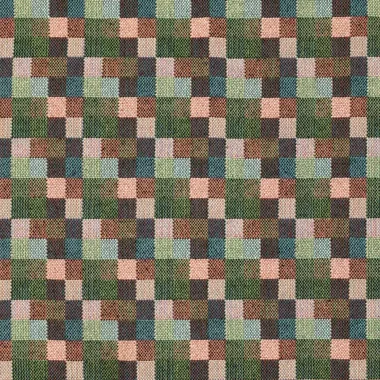-Polyester stof - gobelin - kilim checks jacquard - groen multi - 22215-320 - Polyester stof - gobelin - kilim checks jacquard - groen multi - 22215-320