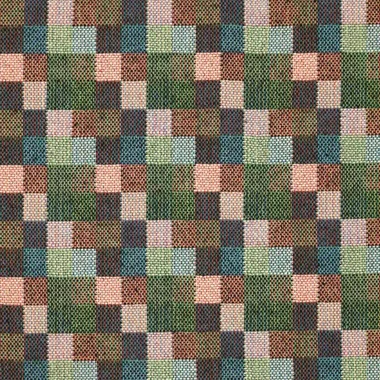 -Polyester stof - gobelin - kilim checks jacquard - groen multi - 22215-320 - Polyester stof - gobelin - kilim checks jacquard - groen multi - 22215-320