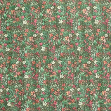 -Ribcord stof - corduroy - digitaal bloemetjes - groen multi - 22242-307 - Ribcord stof - corduroy - digitaal bloemetjes - groen multi - 22242-307
