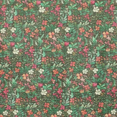 -Ribcord stof - corduroy - digitaal bloemetjes - groen multi - 22242-307 - Ribcord stof - corduroy - digitaal bloemetjes - groen multi - 22242-307
