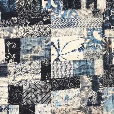 -Stretch stof - katoen twill - patchwork - blauw multi - 22288-690 - Stretch stof - katoen twill - patchwork - blauw multi - 22288-690