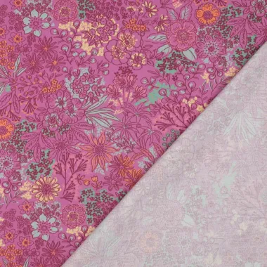 -Baumwolle - Blumen - rosa - 5180-005 - Baumwolle - Blumen - rosa - 5180-005
