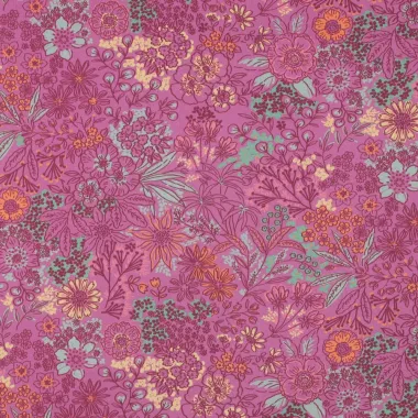 -Baumwolle - Blumen - rosa - 5180-005 - Baumwolle - Blumen - rosa - 5180-005