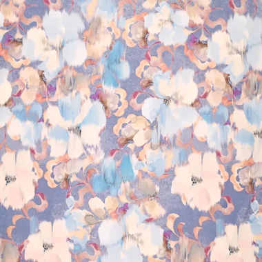 -Viscose stof - stretch - satijn - digitaal bloemen - blauw multi - 22293-635 - Viscose stof - stretch - satijn - digitaal bloemen - blauw multi - 22293-635