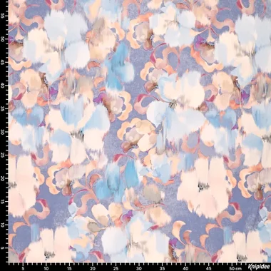 -Viscose stof - stretch - satijn - digitaal bloemen - blauw multi - 22293-635 - Viscose stof - stretch - satijn - digitaal bloemen - blauw multi - 22293-635