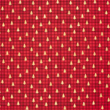 -Kerststof - katoen poplin - folie kerstbomen - rood - 22700-015 - Kerststof - katoen poplin - folie kerstbomen - rood - 22700-015