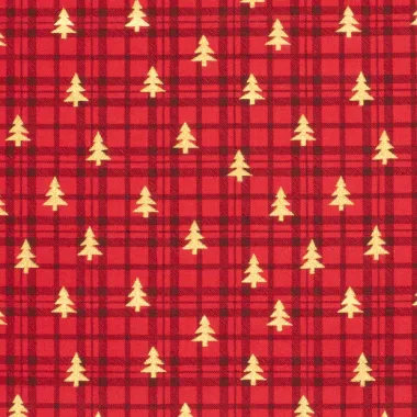 -Kerststof - katoen poplin - folie kerstbomen - rood - 22700-015 - Kerststof - katoen poplin - folie kerstbomen - rood - 22700-015