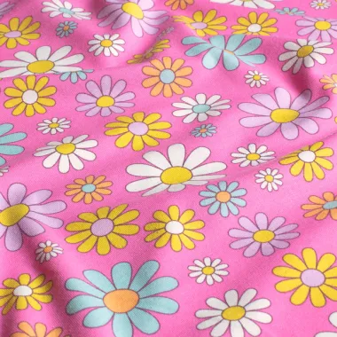 -Tricot stof - bloemen - roze - 21810-012 - Tricot stof - bloemen - roze - 21810-012