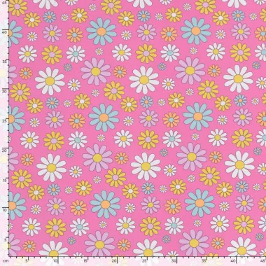 -Tricot stof - bloemen - roze - 21810-012 - Tricot stof - bloemen - roze - 21810-012