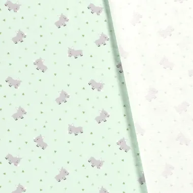 -Tricot stof - neushoorns - mintgroen - 17655-021 - Tricot stof - neushoorns - mintgroen - 17655-021