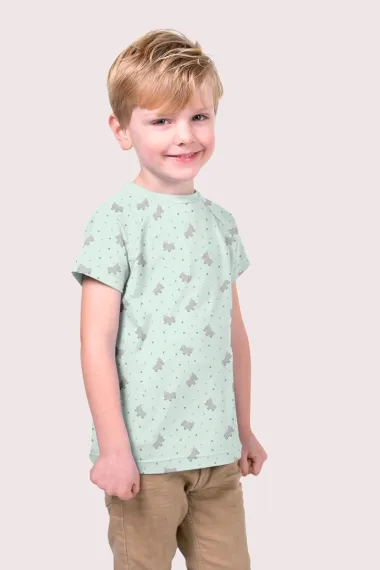 -Tricot stof - neushoorns - mintgroen - 17655-021 - Tricot stof - neushoorns - mintgroen - 17655-021