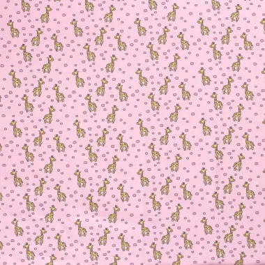 -Tricot stof - giraffen - roze - 17662-012 - Tricot stof - giraffen - roze - 17662-012