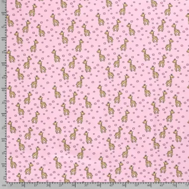 -Tricot stof - giraffen - roze - 17662-012 - Tricot stof - giraffen - roze - 17662-012