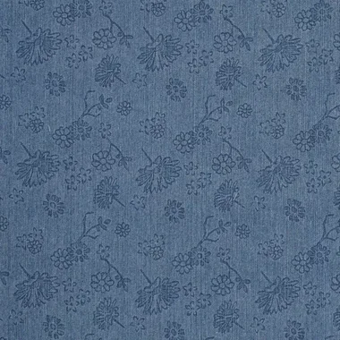 -Spijkerstof - embossed jeans 9.5 OZ - stretch - bloemen - blauw - 21741-693 - Spijkerstof - embossed jeans 9.5 OZ - stretch - bloemen - blauw - 21741-693