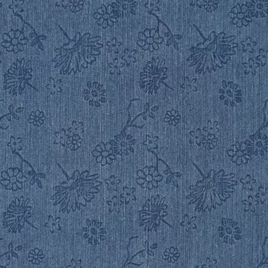 -Spijkerstof - embossed jeans 9.5 OZ - stretch - bloemen - blauw - 21741-693 - Spijkerstof - embossed jeans 9.5 OZ - stretch - bloemen - blauw - 21741-693